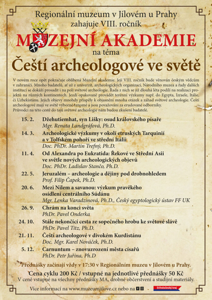 Muzejní akademie v Jílovém: téma Čeští archeologové ve světě